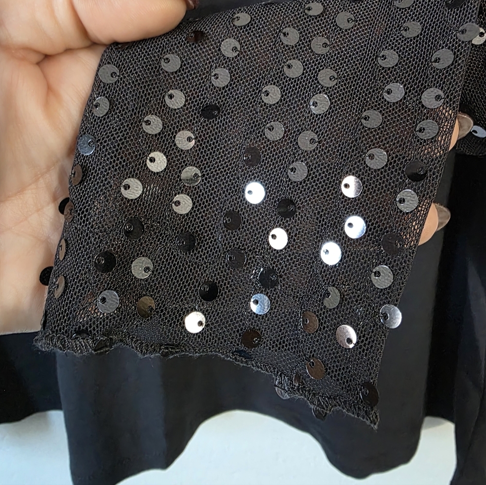 Torrid Black Graphic Tee with Sequin Sleeves - Picture 8 of 10